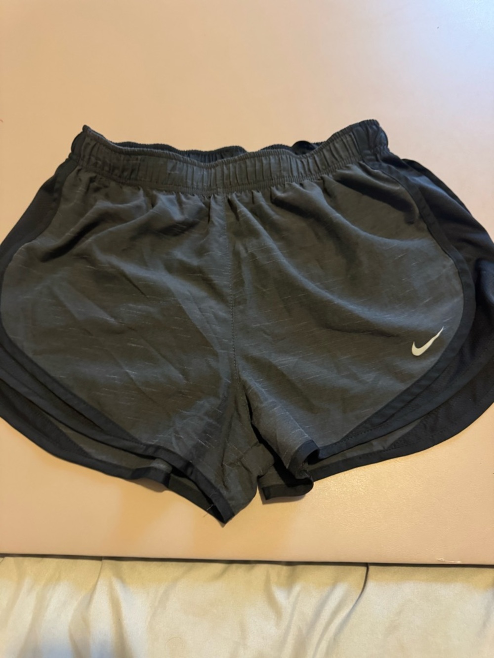 Nike Women's Black Athletic Running Shorts with White Swoosh